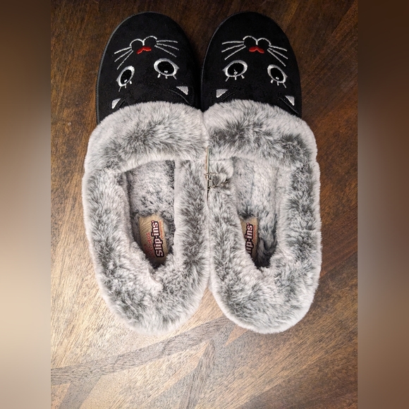 Skechers BOBS Women’s Cat Slippers size 9 Lined Slip-On Cozy House Shoes - Picture 7 of 9